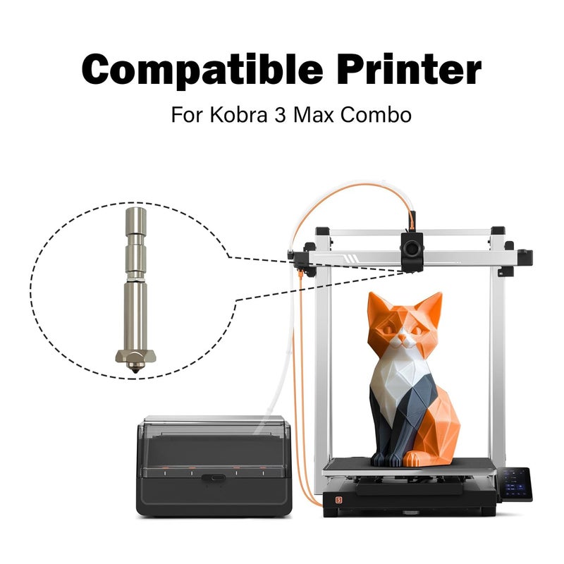 HzdaDeve 0.4MM 0.6MM 0.8MM Integrated Hardened Steel Nozzles for Kobra 3 Max Combo Quick-Swap High Flow High Speed Throat Tube Nozzles Print Head Extruder Kit Hot End for Anycubic Printer (3PK) - Image 3